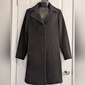 Anne Klein Classic Women's Single-Breasted  80% Wool Blend Walker Coat